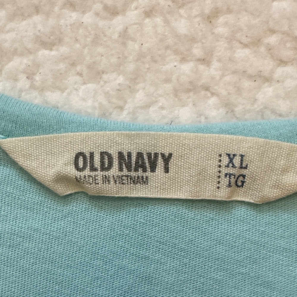 Vintage y2k Old Navy Aqua Blue Lace Detail Fitted Waist Blouse Top Women’s XL - Picture 4 of 7
